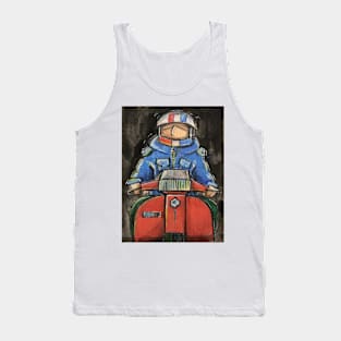 Retro Scooter, Classic Scooter, Scooterist, Scootering, Scooter Rider, Mod Art Tank Top